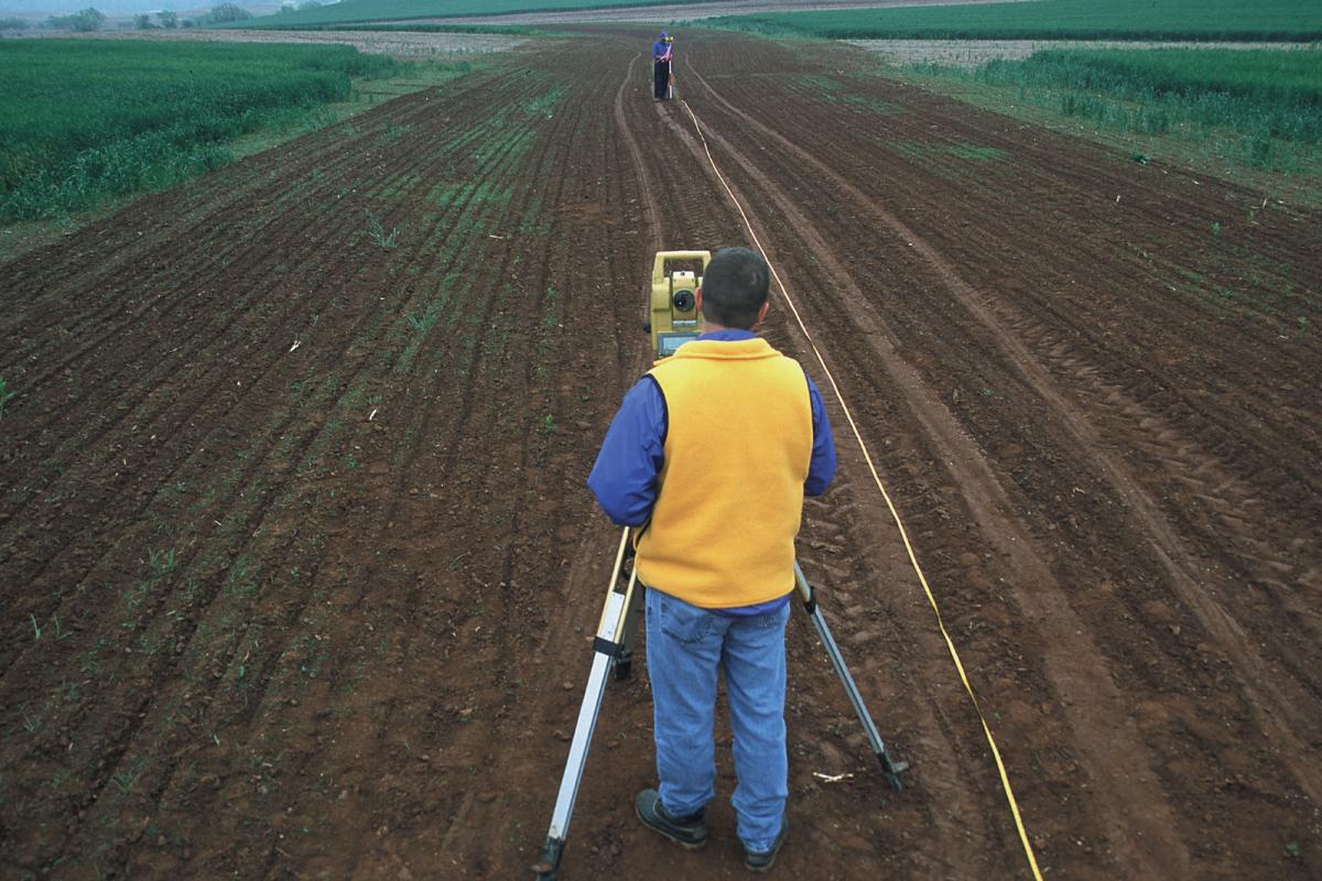 Surveying an agricultural field.